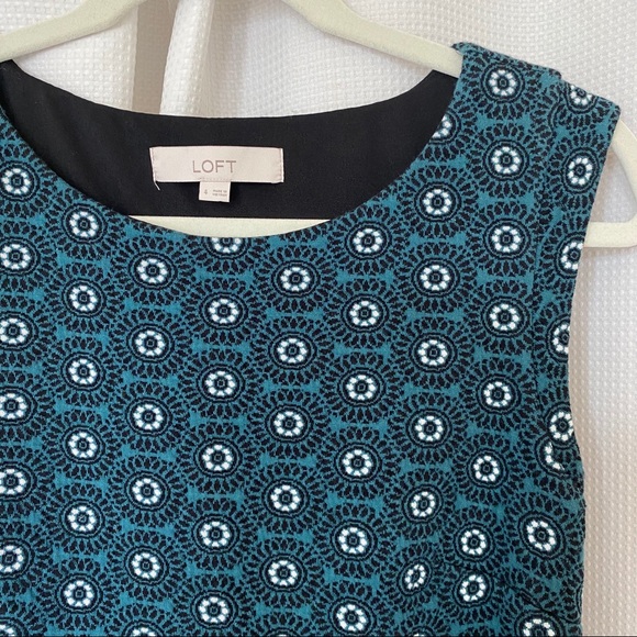 Loft Green Black Patterned Knit Dress - Picture 2 of 5